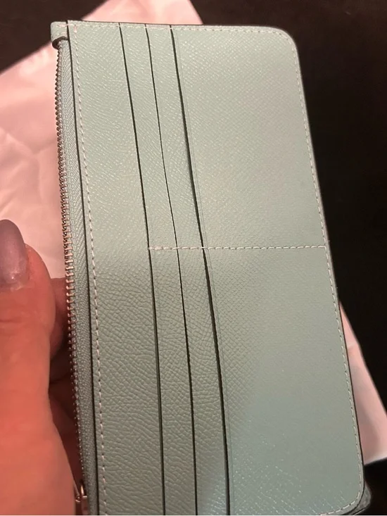 Coach Small Pebbled Leather Crossbody in Aqua & card case that can be worn alone - Picture 10 of 10